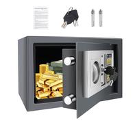 Safe Lock Box wite Keys, High Security Safety Box, 8.5L Steel Lock Safes for Home/Office, Cabinet Safe Lock Box Wall Mounted for Money Cash Jewelry Medicine Document, 31 * 19.5 * 19.5CM - Grey