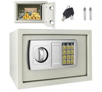 Safe Lock Box wite Keys, High Security Safety Box, 8.5L Steel Lock Safes for Home/Office, Cabinet Safe Lock Box Wall Mounted for Money Cash Jewelry Medicine Document, 31 * 19.5 * 19.5CM - White