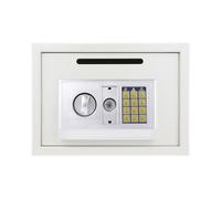 Safe, Lock & Safe Digital Depository,16L Home Digital Safe Electronic Cabinet Safes Cash Box Wall Safe with 2 Manual Override Keys,Money Box Wall Mounted for Office Hotel (White)