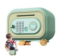 Safe Money for Kids - Cute Green Coin Purse with Key | Electronic Safe Box to Help Plan and Save, Automatic Bank Savings Machine for Ragaz