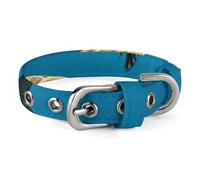 Safe Personalized Dog Collar Palm Trees and Sea Turtles Diving Underwater Adjustable Pet Collar for Medium and Small Dogs Cats
