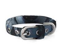 Safe Personalized Dog Collar Wolf Sitting in The Snow Adjustable Pet Collar for Medium and Small Dogs Cats