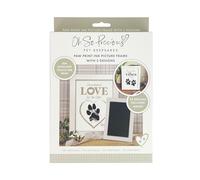 Safe Pet Paw Print Keepsake Frame Kit - No-Touch Ink Pad for Cats & Dogs | Includes 2 Double-Sided A5 Prints ('Pawsitive Vibes Only' & 'Unconditional Love') & White Frame | Mess-Free Memory Gift