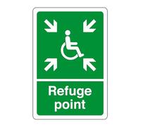 Safe refuge point - safety sign - business signs, carpark safety signs - 1.2mm Rigid plastic for indoor/outdoor usage (200mm x 150mm) Viewing Distance within 5m.