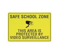 Safe School Zone-This Area is Protected by Video Surveillance Sign 12x16 Inches Rust Free Aluminum Signs Outdoor, Metal Tin Sign for Home, Business, Yard
