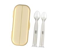 Safe Silicone Baby Spoon with Soft Liquid Tip Gentle on Teeth Strong Suction Base Dishwasher Safe for Easy Feeding Infant Feeding Suction Base Storage Box