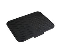 Safe Silicone Kitchen Counter Mat with Textured Face, Black | Versatile Drying Pad for Fruits and Vegetables with Hanging Hole for Easy Storage and Cleaning in Modern Kitchens
