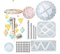 Safe Silicone Mold with Geometric Heart and Star Shape for Fun Craft Projects Windchime Keychain Pendant Charm Round Shaped Windchime Resin Mold for Windchimes
