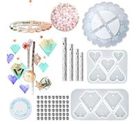 Safe Silicone Mold with Geometric Heart and Star Shape for Fun Craft Projects Windchime Keychain Pendant Charm Round Shaped Windchime Resin Mold for Windchimes