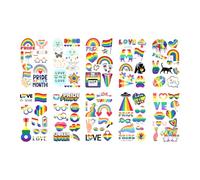 Safe Skin Friendly Temporary Tattooes 10 Glossy Prides Designs LGBTQ Party Favor Queer Celebration Accessories LGBTQ+ Celebration Stickers