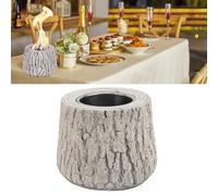 Safe Smokeless Portable Table Top Fire Bowl with Warm, Flickering Flames, Hand Painted Ceramic Metal Fire Pit for Indoor Outdoor Barbecue