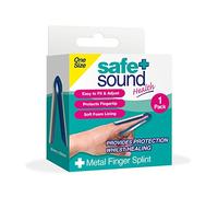 Safe + Sound 90mm Metal Finger Splint - Adjustable & Soft Foam Lined - Ideal for Finger Injuries & Support
