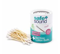 Safe & Sound Bamboo Cotton Buds - Eco-Friendly Biodegradable Multipurpose Buds - 200 Pack - 100% Bamboo Stems & Soft Cotton Tips