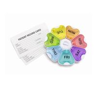 Safe & Sound Extra One Times Daily Push-Button Pill Box with Central Compartment - 7 Day 7 Compartment Organiser with 2 Patient Cards - Easy Open Design for Medication & Vitamins
