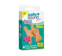 Safe & Sound Extra Strength Finger Plasters - 12 Pack Assorted - Knuckle & Fingertip Bandages - Breathable, Flexible & Washproof Durable Fabric
