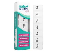 Safe + Sound Mini 7 Day Pill Box, Pocket Sized, Accessible with Braille