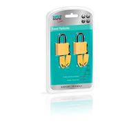Safe & Sound Pair of Travel Padlocks in Brass Covered with Vinyl Luggage Lock, 17 cm, Assorted
