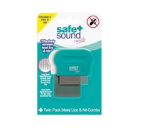 Safe & Sound Twin Pack Metal Lice & Nit Combs - Chemical-Free Head Lice & Nit Removal - for Wet Combing Treatment - 2 Pack