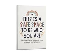 Safe Space To Be Who You Are Art Canvas Poster Bedroom Living Room Decoration Painting Frame-style 12x18inch(30x45cm)