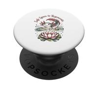 Safe Space to Regenerate Axolotl Lotus Flower Design Teacher PopSockets Adhesive PopGrip
