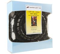 Safe-Spiral 40PC12bk Pre-Cut Spiral Wrap Hose Protector, 1.5" OD, 12' Length, Black