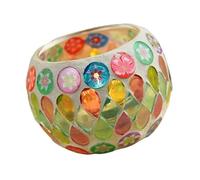 Safe Stable Base Glass Candlestick with Colorful Pattern Perfect for Family Homes Including Kids and Pet Colorful Candleholder