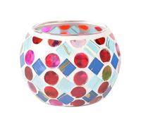 Safe Stable Base Glass Candlestick with Colorful Pattern Perfect for Family Homes Including Kids and Pet Colorful Candleholder