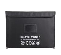 SAFE-TECH 1300°C Fireproof Document Bag with Label, A4 Document Bag | Waterproof Heavy-Duty Fir Document Pouch with Zipper for Documents, Money and Cash, UL94 5VA Certified