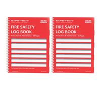 Safe-Tech 2 Pack Fire Safety Logbook A4 58 Pages Fire Record Book For Commercial & Residential Properties