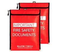 SAFE-TECH 2 Pack Upgraded Fireproof Document Bag, 1300°C Blow Torch Tested