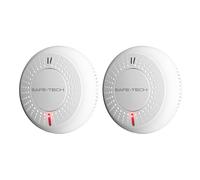 SAFE-TECH 2 Pack Wireless Interlinked Smoke Alarms for Home