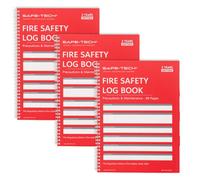 Safe-Tech 3 Pack 2-Year Fire Safety Logbook A4 88 Pages Fire Record Book For Property Compliance