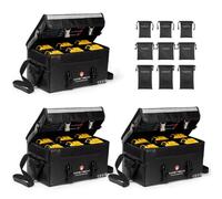 Safe-Tech 3 Pack 500Wh Fireproof Battery Bag 35X21X18Cm, Adjustable Dividers, For Dewalt Makita Lipo Batteries