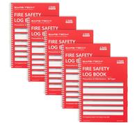 SAFE TECH 5 Pack 2026 2 Years Fire Safety Log Book, A4 Size 88 Pages