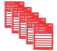 Safe-Tech 5 Pack Fire Safety Logbook A4 58 Pages Fire Record Book For Commercial & Residential Properties