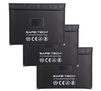 Safe-Tech 5-Pack Laboratory Tested Fireproof A4 Document Bag With Label, Waterproof Heavy-Duty Fire Rated Document Pouch