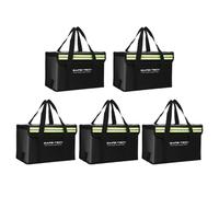 SAFE-TECH 5 Pack Laboratory Tested Lithium Battery Safety Bags, SGS 800°C | Fireproof Storage Cases, 4-Layer Explosion Resistant Lipo Safe Bags for E-Bike Batteries, Power Tools & Drone Batteries