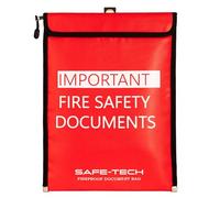 SAFE-TECH 800°C Tested Fireproof Document Holder, A4 Fire Proof Document Bag for Fire Safety Log Book, NHS Approved Supplier Insurance Fire Safe Storage for Certificates Legal, Files Safety Document