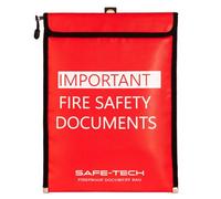 Safe-Tech 800 Dgrees Celsius Tested Fireproof Document Holder, A4 Fire Proof Document Bag For Fire Safety Log Book