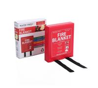 Safe-Tech Fire Blanket Hard Pack 1.2x1.2m - BS EN 1869:2019, TUV Certified, Glass Fabric, Wall-Mounted Red Box