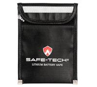 Safe-Tech Fire Resistant Power Bank Case 18X13X1Cm Black Silicone Fibreglass Lithium Battery Storage Pouch Ul94 5Va Rated