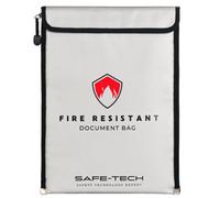 Safe-Tech Fireproof Document Bag, 15" X 11" 4 Layer Silicone Coated Fire Resistant & Water Resistant