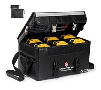 SAFE TECH Heavy Duty Fireproof Lipo Battery Bag, 35 × 21 × 18 cm | Battery Storage Case with Adjustable Dividers for DeWalt, Makita LXT & Lithium-Ion Batteries, Power Tool Battery Organiser