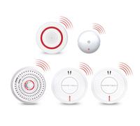 Safe-Tech Interlinked Fire Alarm Kit For Deaf & Hard Of Hearing With 2 Smoke Alarms, Heat Alarm, Strobe & Pillow Pad
