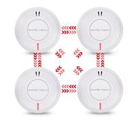 Safe-Tech Interlinked Smoke Alarm 4 Pack With 10 Year Sensor And Sealed Tamper-Proof Battery