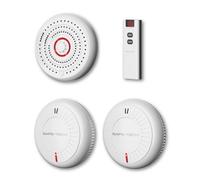 Safe-Tech Interlinked Smoke & Heat Alarm Kit With Remote Control, 2 Smoke Alarms & 1 Heat Alarm