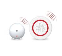 SAFE-TECH Interlinked Strobe Light & Vibrating Pad Fire Alarm Alert Receiver for Deaf & Hard of Hearing, 90dB Siren & Flash, Compatible with SAFE-TECH Interlinked Smoke & Heat Alarm System Only