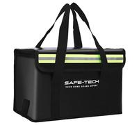SAFE-TECH Laboratory Tested Lithium Battery Bag, 14″x7.8”x 9.5″, SGS 800°C | Multi Layer Fireproof Battery Storage Case, NHS Approved Lipo Safe Bag, Explosion Proof Bag for Drone Battery Case