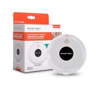 SAFE TECH Mains-powered Radio Interlink Smoke Alarm, D1 Rating Dual Interlink Hardwired Smoke Alarm With 10 Years Backup Battery, Electrician Approved Interlinked Wired Smoke Alarm BS EN 14604:2005