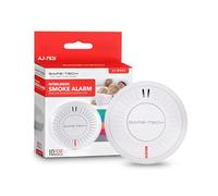 SAFE-TECH Radio Interlinked Smoke Alarm, EN 14604:2005 Wireless Interlink Smoke Detector for Scotland, 10 Years Lifespan Sensor Smoke Alarm Interlinked Smoke Alarm for Home Tamper Proof Smoke Alarm